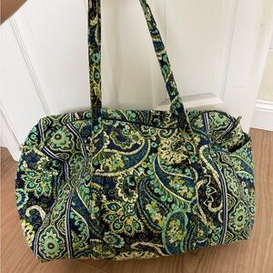 Vera Bradley Green and Blue Paisley Travel Bag